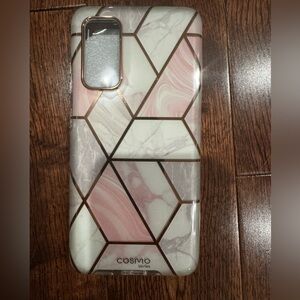 Galaxy S21- cosmo ocean- Pink and White Geometric Phone Case